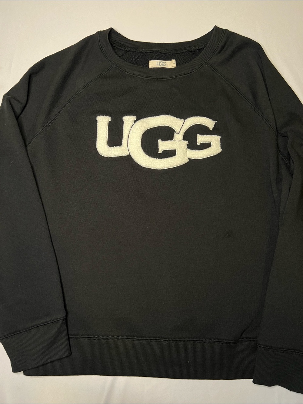 UGG Men's Black Crewneck Sweater with White Logo